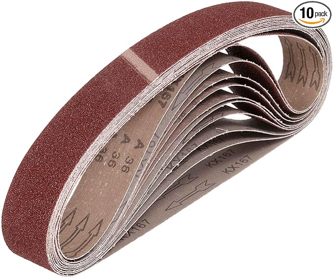 HARFINGTON 1-1/2 x 30 Inch Sanding Belts, 10 Pcs 36 Grits Aluminum Oxide Abrasive Belt Sander File Belt for Woodworking, Metal Polishing, Knife Sharpener