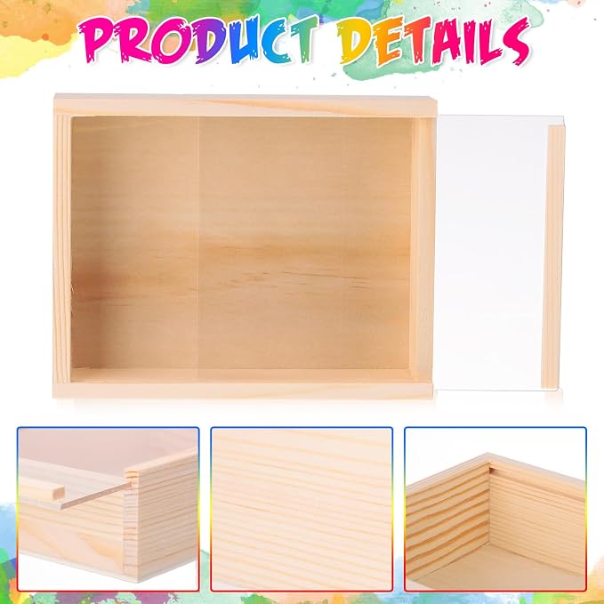 Thyle 12 Pcs Unfinished Wood Display Boxes - Image 3