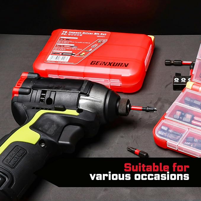 76 pieces Impact Screwdriver Bits Set, Magnetic S2 Steel Multi Insert Power Bits Tips with Impact Bit Holder with Storage Box（PH/TORX/SQ/PZ/HEX/SL）