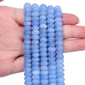 Songxi 5x8mm Natural Light Blue Colored Jade Stone Rondelle Beads, Gemstone by SongXi