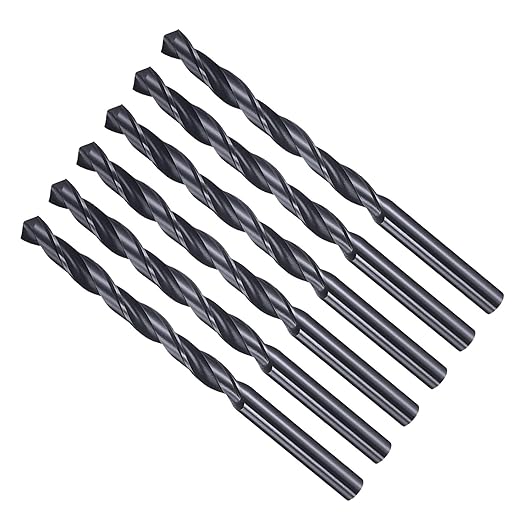 Drill Bit, 11/32" Cutting Diameter, 4241 HSS Nitriding Black 118° Cutting Angle Versatile Jobber Bits - (Applications: for Drilling Plastic Wood Soft Metal), 6-Pieces