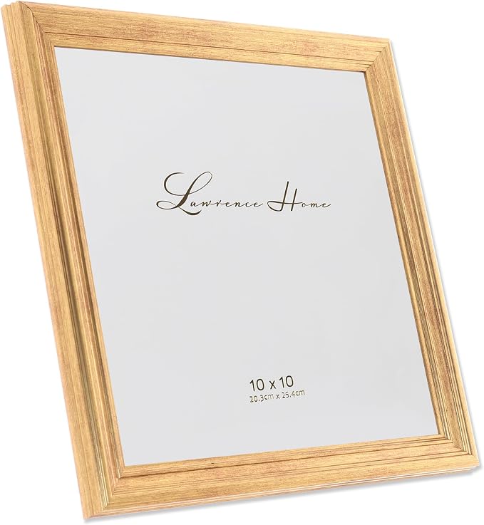 Lawrence Frames 536210 10x10 Sutter Burnished Gold Picture Frame - Image 3