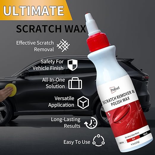 Car Scratch Remover Auto Paint Swirls & Scuff Removal Polishing Compound to Repair Scratches with Pad & Towel Suitable for Vehicles Compatible with All Paint Types - 4.2 oz / 120 ml
