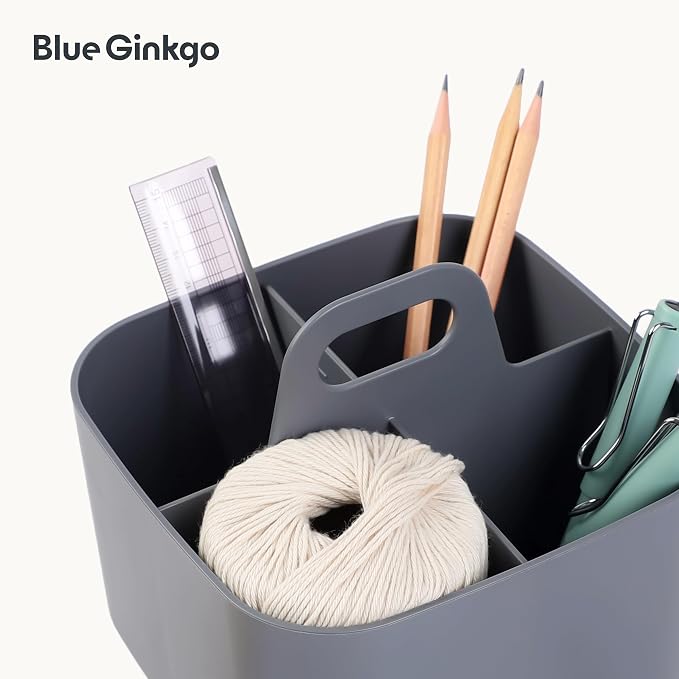 BLUE GINKGO Stackable Organizer Caddy, Dark Grey, Made in Korea | Portable. - Image 7