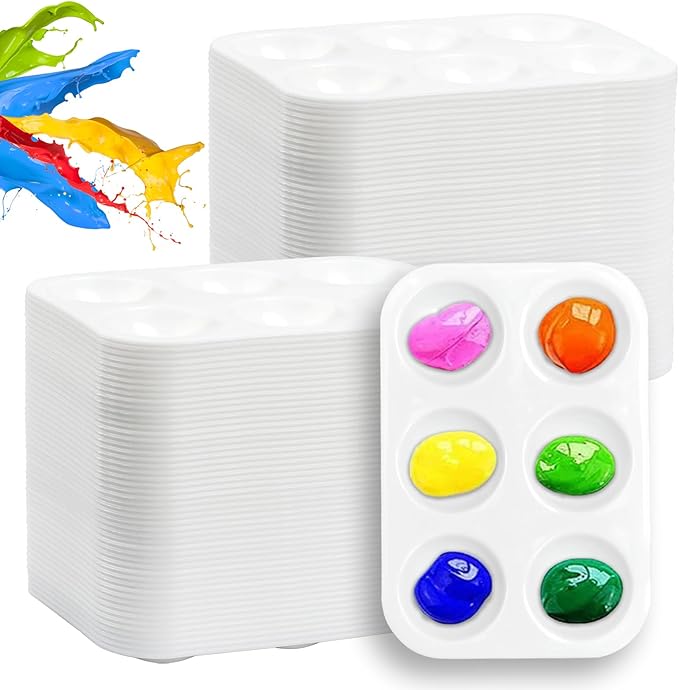 100PCS Paint Tray Palettes Plastic Paint Pallets Watercolor Palette Painting by LYHLYA