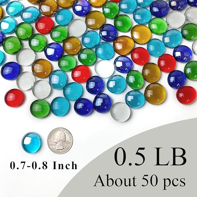 FANTIAN 50 Pcs Flat Glass Marbles - Image 2