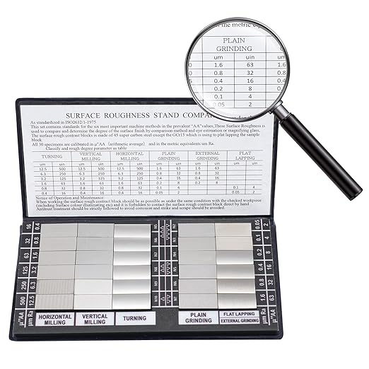 30Pcs Surface Roughness Comparator， Ra 0.05-12.5 mm Carbon Steel Roughness Test Blocks for Lathe/Machining/Manufacturing Mechanical