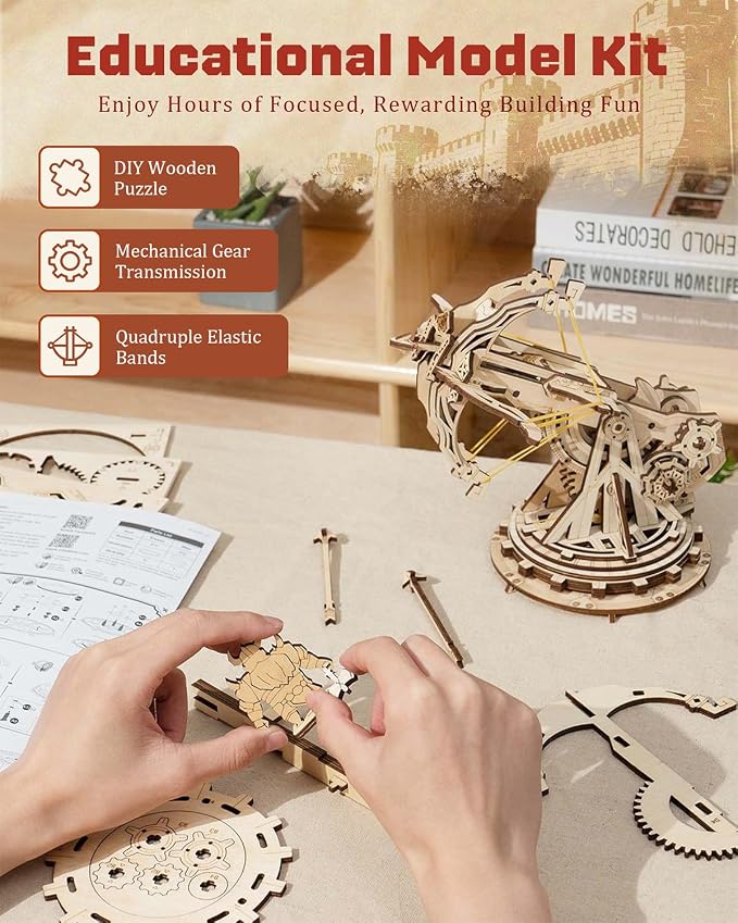 Rowood 3D Wooden Puzzles Catapult Kit - Image 6