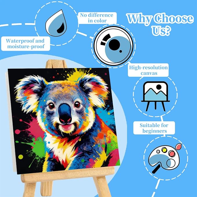4 Pack Paint by Numbers Kit for Kids - Image 3