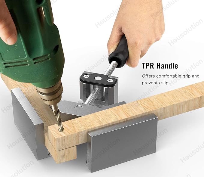Right Angle Clamp, [2 PACK] Single Handle 90° Aluminum Alloy Corner Clamp, Clamps for Woodworking Adjustable Swing Jaw, Woodworking Tools Photo Frame Vise Holder, Gifts for Men Dad