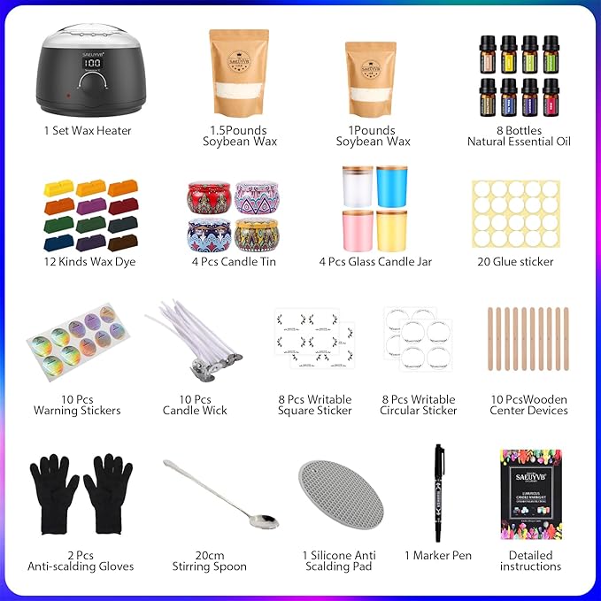 SAEUYVB Candle Making Kit, Soy Candle Making Kit - Image 2