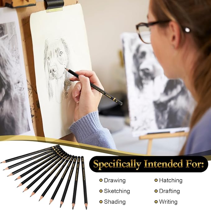 36 Pcs Drawing Sketching Pencil Set Professional Graphite Charcoal Gift Bulk - Image 5