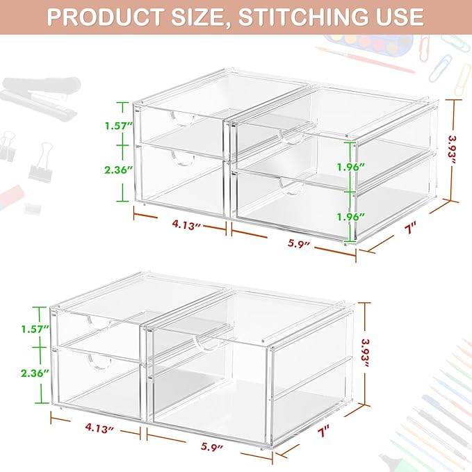 caktraie 2 Pack Desk Organizers, Makeup Organizer Storage - Image 3