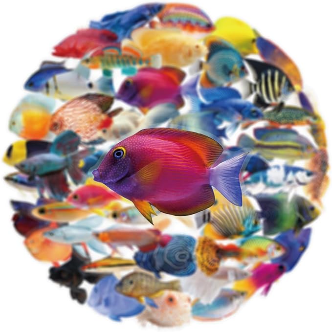 50 Pcs Clear PET Fish Aesthetic Stickers - Image 7