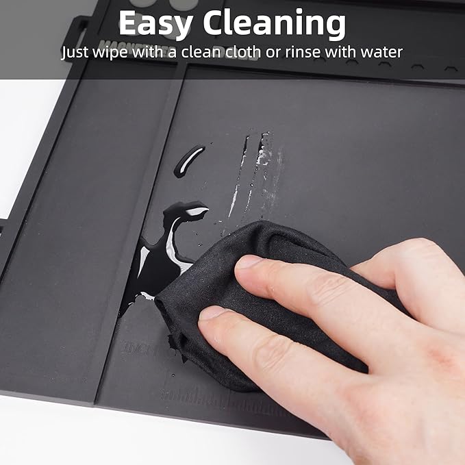 Gun Cleaning Mat, Premium Magnetic Pad With Organizer Parts Tray, Anti-Slip Rubberized Pistol Mat, Protective Workbench Mat for Gun Cleaning (16.5"x 10.43")