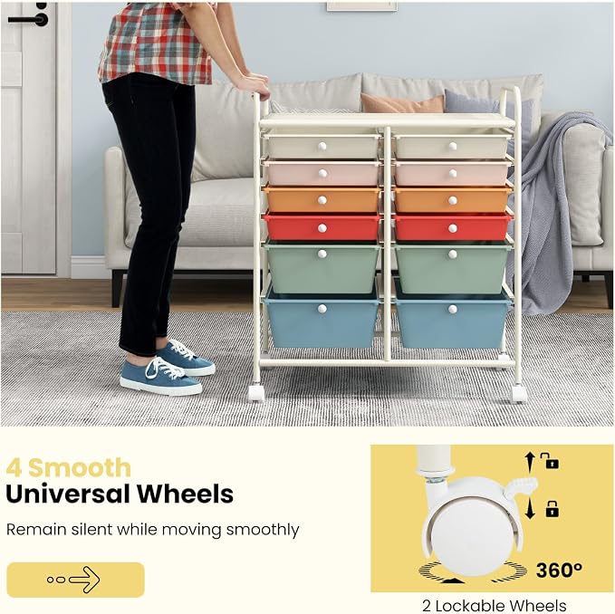 BECOMFORT 12-Drawer Rolling Cart - Image 5