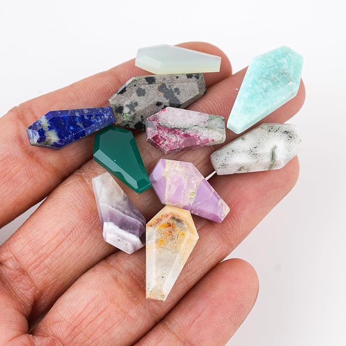 10pcs, Natural Gemstone Cabochon, Wholesale Assorted Flatback Crystals - Image 4