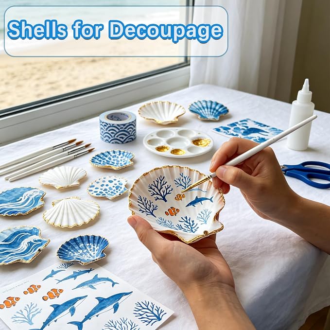 20PCS Extral Large Scallop Shells 5-6 Inch White - Image 3