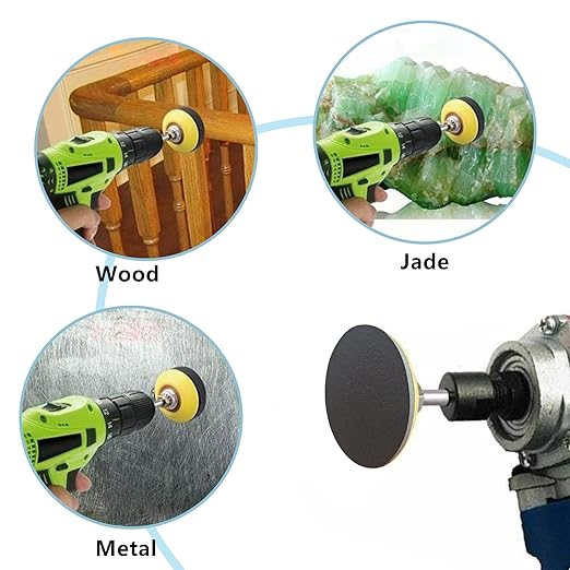 64 PCS 2 Inch Sanding Disc Pad,Hook and Loop Sanding Pads 180 to 3000 Wet Dry Sponge Sandpaper with 1/4” Shank for Drill Sanding Grinder Rotary Tools Curved Surface Polishing and Sanding