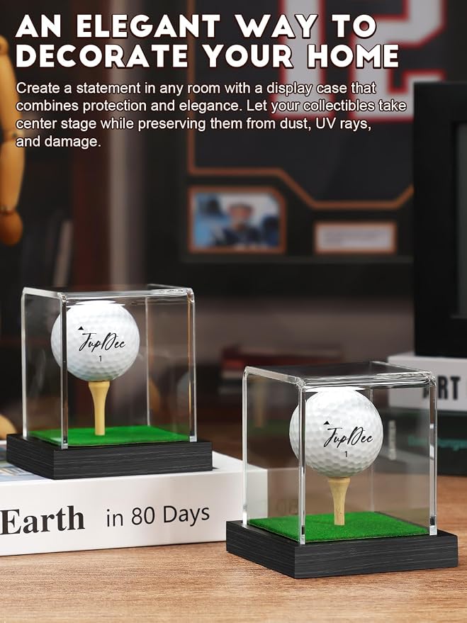 JupDec Golf Ball Display Case Clear Acrylic Memorabilia Stand Cube Holder - Image 7