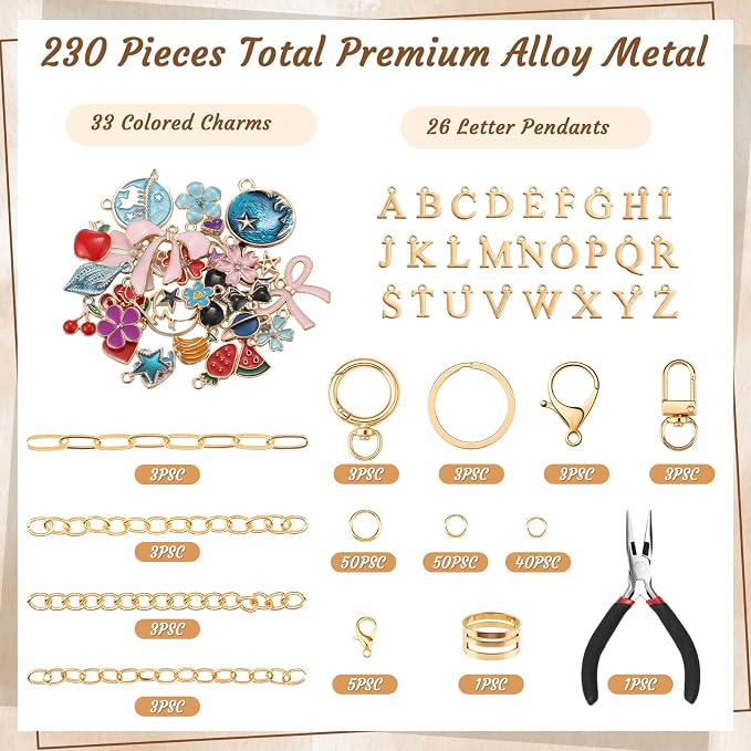 BESARME 230Pcs Keychain Making Kit - Image 2