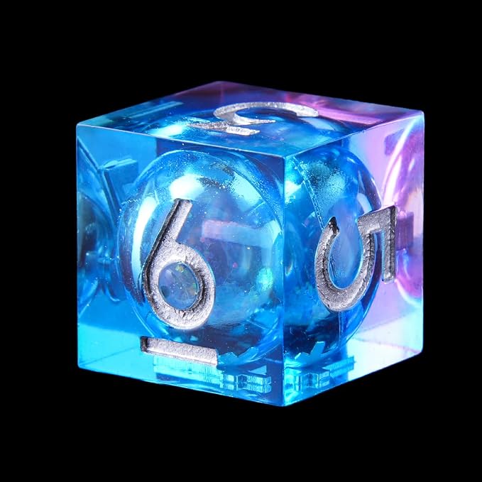 1Pcs D6 DND Dice Liquid Core Resin Sharp Edge D&D Dice, Random Color and Style - Image 2