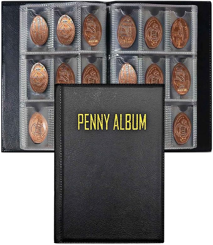 108 Pockets Pressed Penny Collecting Album Book, Portable Smashed Pressed Penny by Xxmbbjy