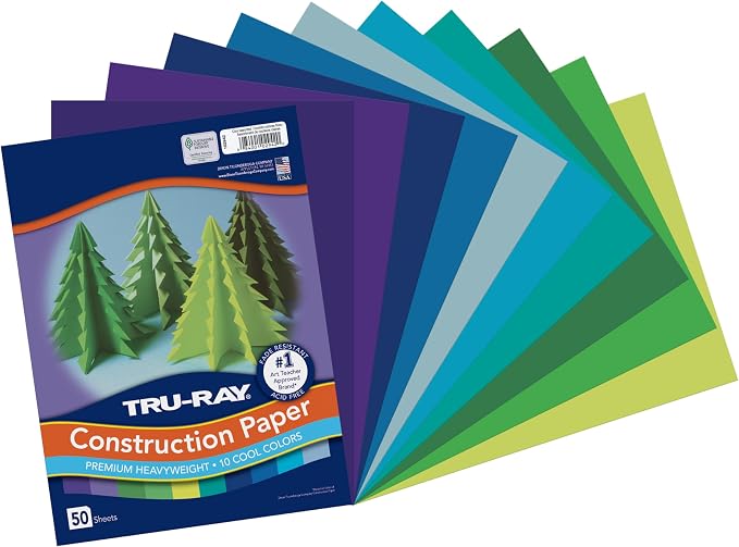 Tru-Ray Construction Paper 9x12" Cool Color Assortment by Tru-Ray%C2%AE