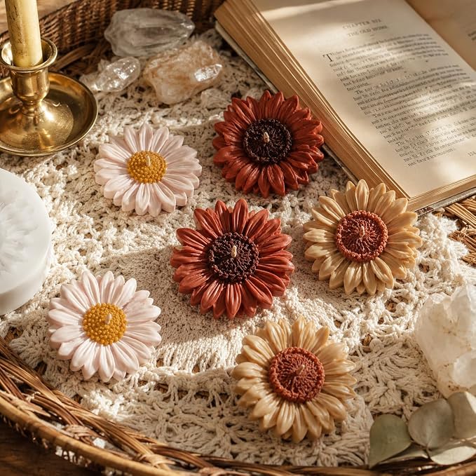 4 Pcs 3D Flower Silicone Molds Daisy Sunflower - Image 4