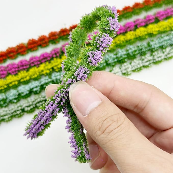 Woohome 6 PCS Static Grass Model Flower Cluster Model Grass Tufts Set - Image 3