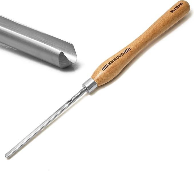Cryo M2 HSS Bowl Gouge 1/4" Bowl Gouge (3/8" dia.) with 12-1/2" Beech Handle for Woodturning Chisels.