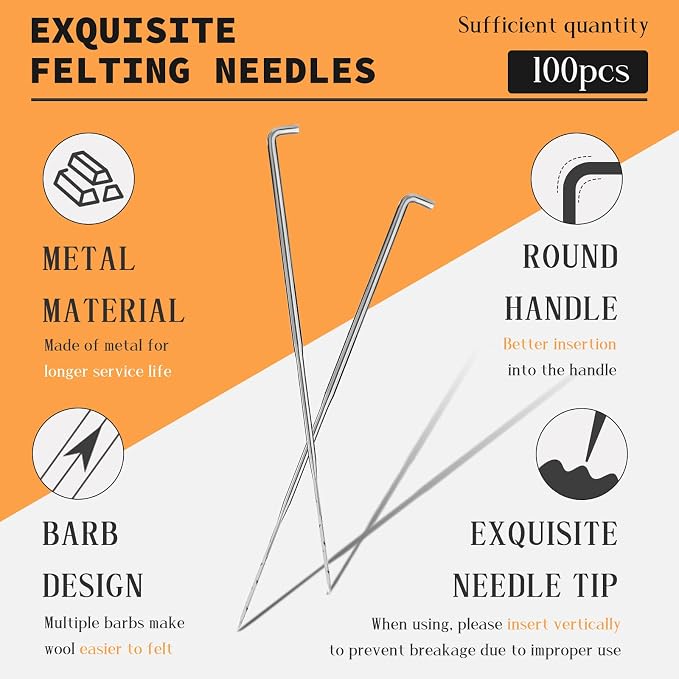 QMNNMA 100Pcs Needle Felting Needles, Needle Felting Tools - Image 3