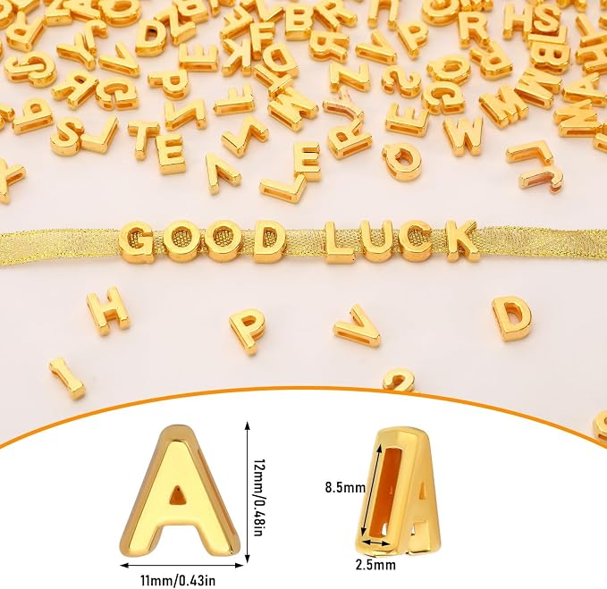 Augshy 700Pcs Gold Large Alphabet Letter Beads - Image 2