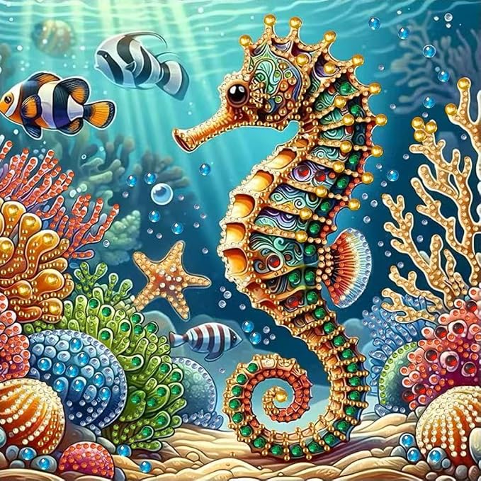 ZQEATRY Seahorse Coral Reef Special Shape Diamond Art Kits by ZQEATRY