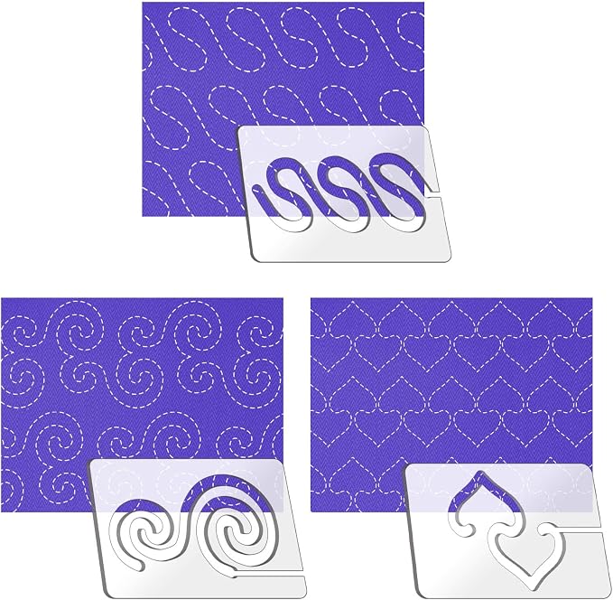 Kapyoo 3Pcs Free Motion Quilting Rulers and Templates Set Quilting Templates by Kapyoo