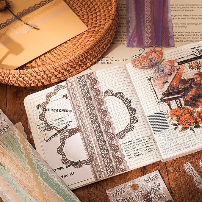240 Pcs Transparent Lace Stickers - Image 6
