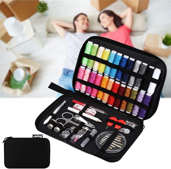 JUNING Sewing Kit with Case, Contains 24 Spools Threads, Sewing Needles - Image 8