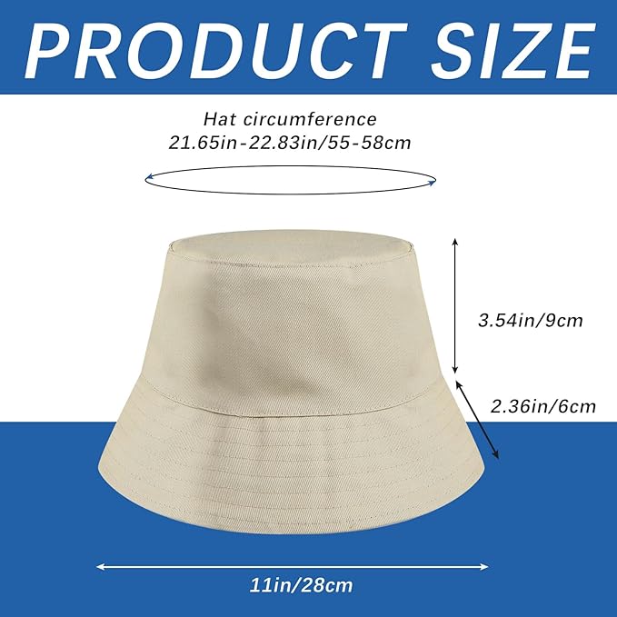 Bucket Hats Bulk Solid Color DIY Blank Hat Bucket Hats - Image 2