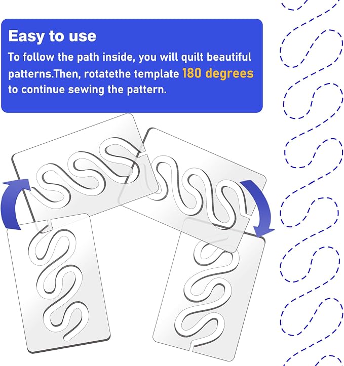 Kapyoo 3Pcs Free Motion Quilting Rulers and Templates Set Quilting Templates - Image 3