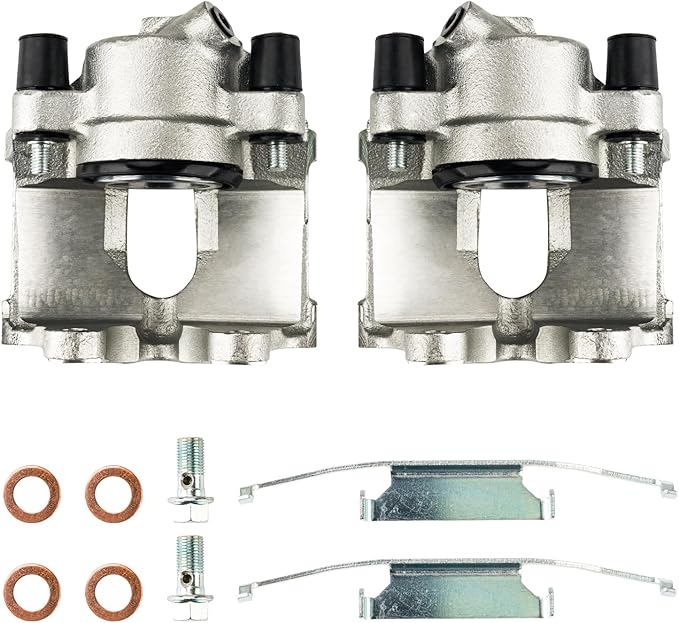 Torchbeam 2PCS Front Driver and Passenger Side Brake Caliper For BMW for 1994-1995 2001-2005 325i, 2001-2006 325Ci, 2001-2005 325xi, Disc Brake Caliper Assembly with Bracket Replace # 191618+191619