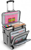 Rolling Teacher Bag With Wheels, Tote Organizer With Detachable Trolley by FINESUN