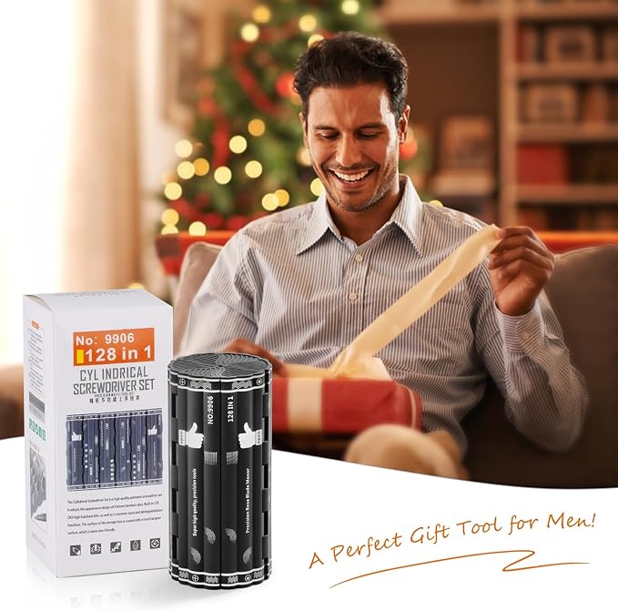 Precision Screwdriver Set 128 in 1 Professional Multi-Tool with S2 Magnetic Screwdriver Bits Roll-up Cylinder Organizer Portable Repair Tool Kit for Computer Phone Watch Electronics Maintenance