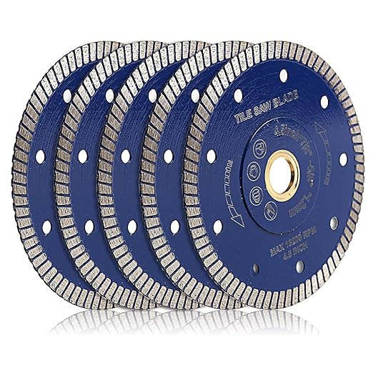 5pc/Lot 4.5 inch Tile Diamond Blade Super Thin Diamond Turbo Saw Blade Porcelain Tile Blade for Granite Marble Ceramic Tile Cutting