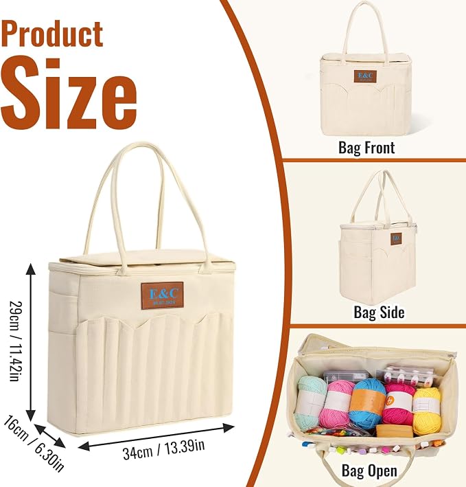Phexilo Personalized Name Canvas Yarn Bag, Knitting Bag - Image 6