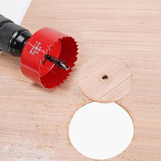 HYCHIKA 3 Inch/76mm Hole Saw,Bi-Metal Cutter Hole Max Cutting Depth 32mm with 1 Arbor Drill Bit for Wood Cutting Cornhole Plastic Drywall Boards Fiberboard