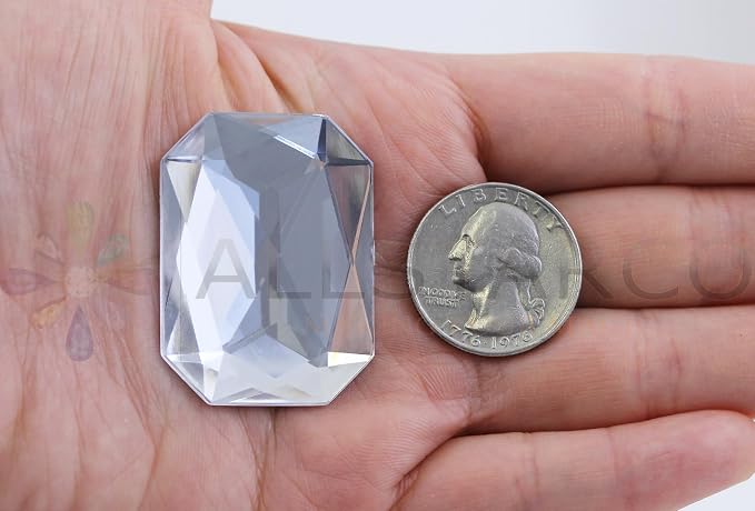 40X30mm Crystal A01 Flat Back Acrylic Octagon Jewels Pro Grade Individually - Image 2