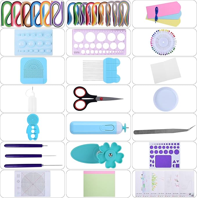 Paper Quilling Kit for Beginners & Adults, 1860 Paper Strips in 3 Sizes - Image 2