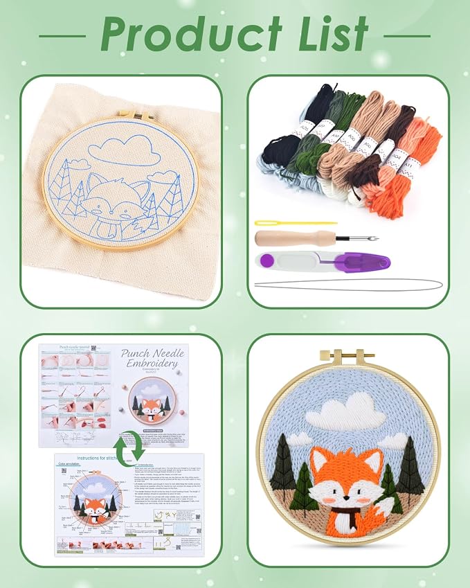 ERKOON Punch Needle Kit for Beginners Adults, DIY Easy Animal Embroidery Set - Image 2