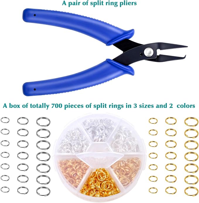 Split Rings for Jewelry Making, Caffox 700pcs Small Split Ring - Image 2