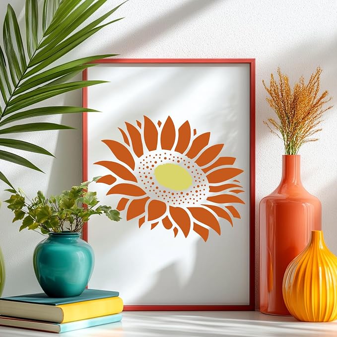 8pcs Giant Sunflower Wall Art Stencil Spring Flower Template - Image 5